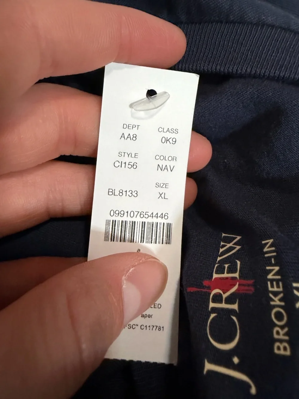 J crew navy Broken-in T-shirt